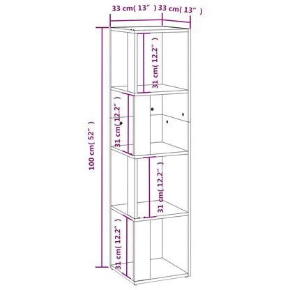 809036 vidaXL Corner Cabinet Black 33x33x132 cm Engineered Wood