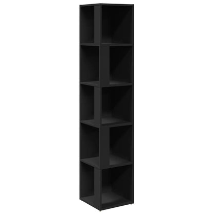 809045 vidaXL Corner Cabinet Black 33x33x164,5 cm Engineered Wood