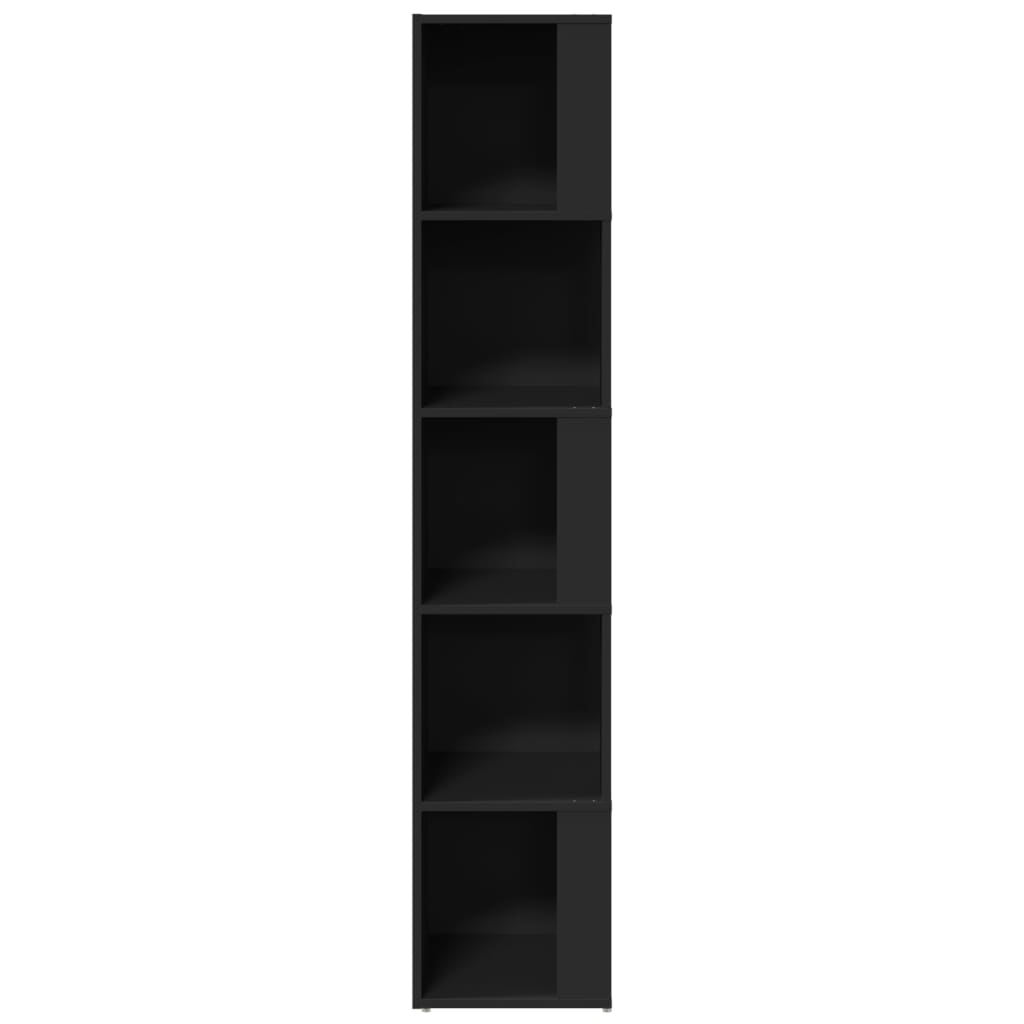 809045 vidaXL Corner Cabinet Black 33x33x164,5 cm Engineered Wood