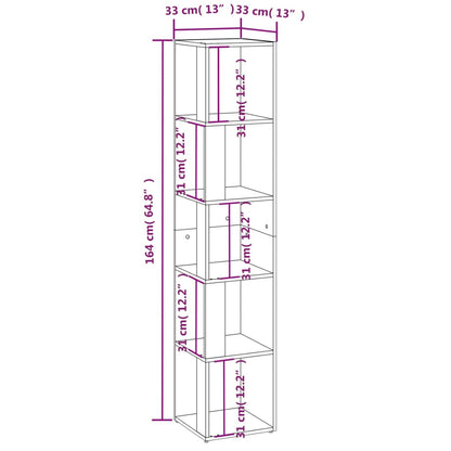 809045 vidaXL Corner Cabinet Black 33x33x164,5 cm Engineered Wood