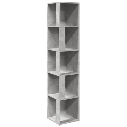 809048 vidaXL Corner Cabinet Concrete Grey 33x33x164,5 cm Engineered Wood
