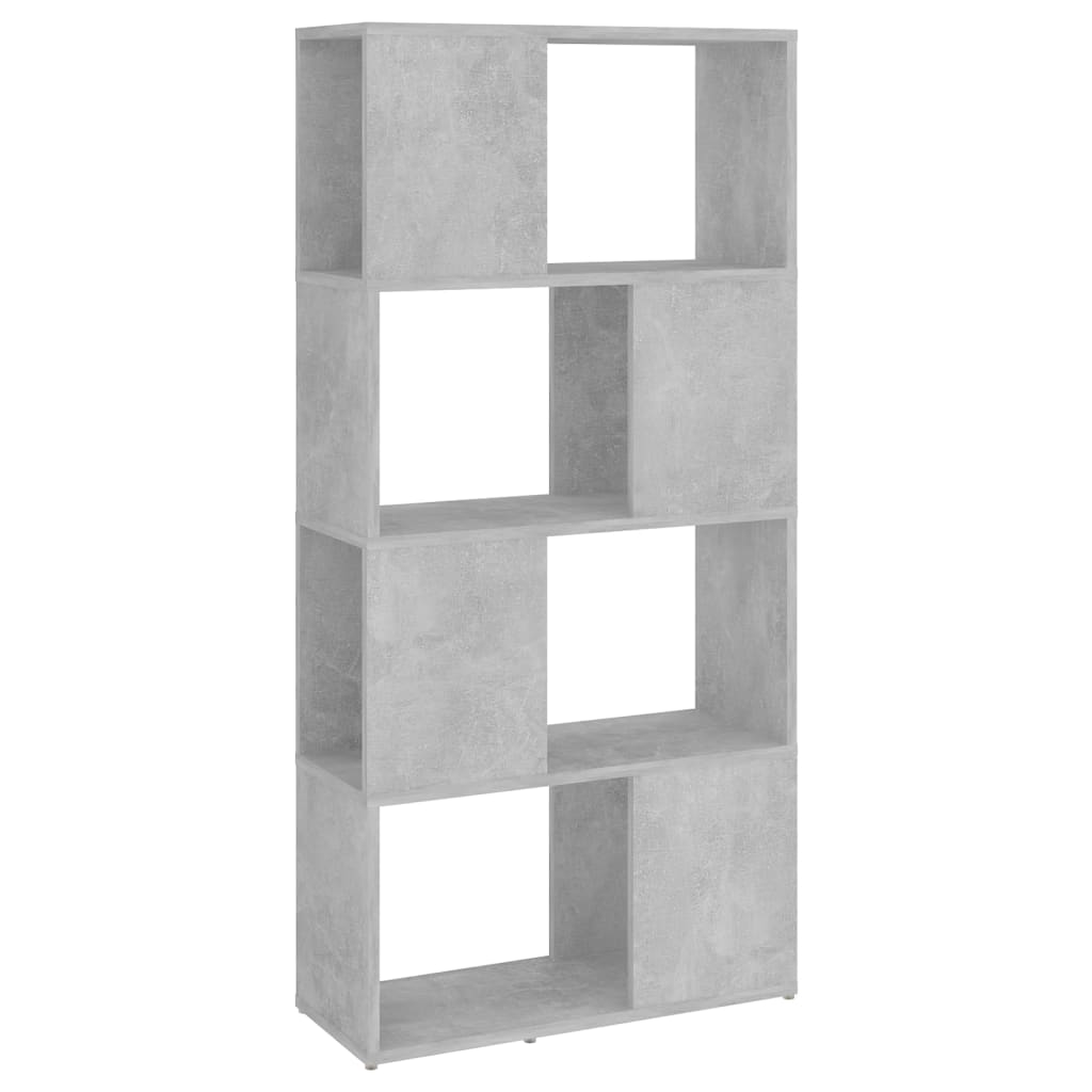 Book Cabinet Room Divider | Concrete grey | Engineered wood | Medium
