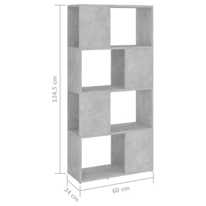 Book Cabinet Room Divider | Concrete grey | Engineered wood | Medium