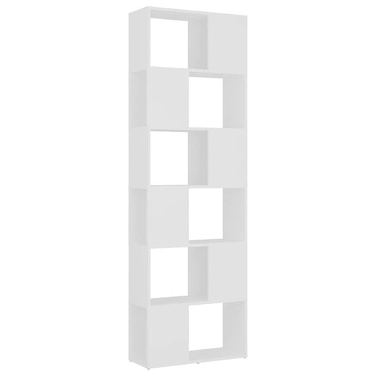 Book Cabinet Room Divider | White | Engineered wood | 60x24x186 cm