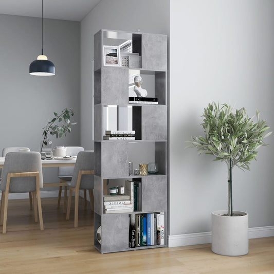Book Cabinet Room Divider | Concrete Grey | Engineered wood | Standard