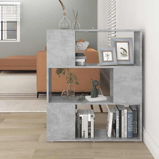 Book Cabinet Room Divider Concrete Grey 80x24x94 cm Engineered Wood