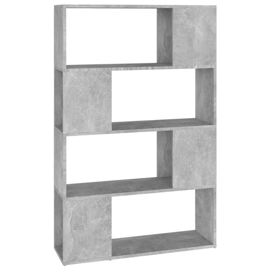 Book Cabinet Room Divider Concrete Grey 80x24x124.5cm Engineered Wood