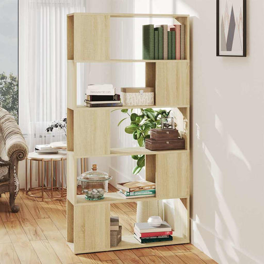 Book Cabinet Room Divider | Sonoma oak | Engineered wood | 80x24x155 cm