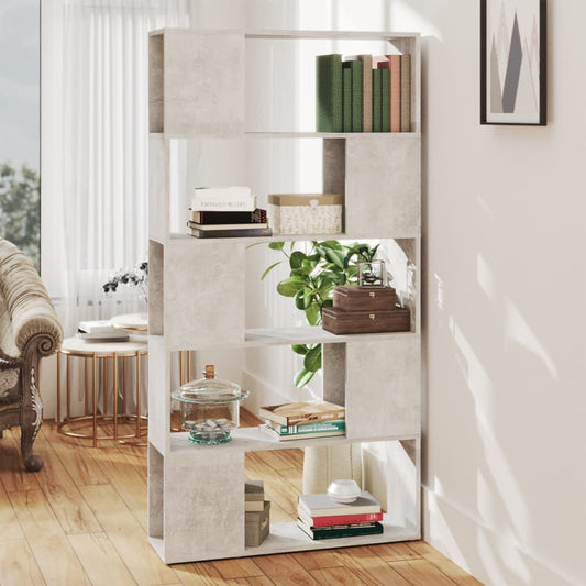 Book Cabinet Room Divider | Concrete grey | Engineered wood