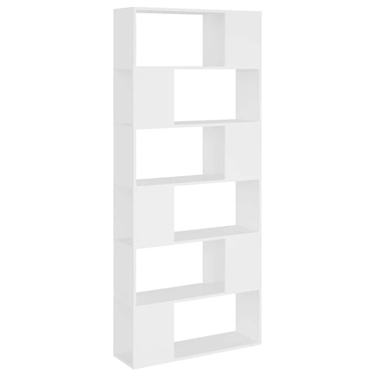 Book Cabinet Room Divider | White | Engineered Wood | Large | Sleek