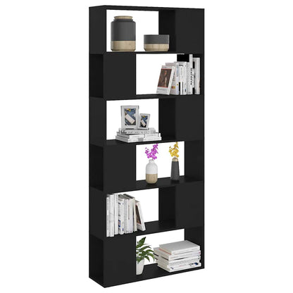 Book Cabinet Room Divider | Black | Engineered Wood | Large