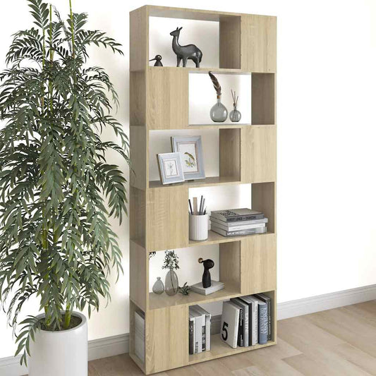 Book Cabinet Room Divider | Sonoma oak | Engineered wood | 186 cm tall
