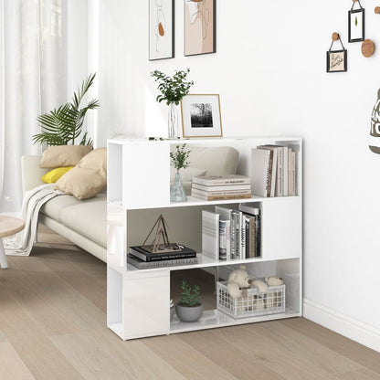809185 vidaXL Book Cabinet Room Divider High Gloss White 100x24x94 cm