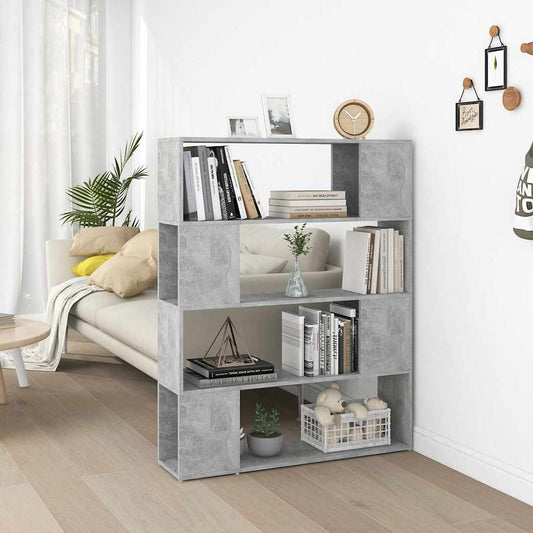 Book Cabinet Room Divider | Concrete grey | Engineered wood