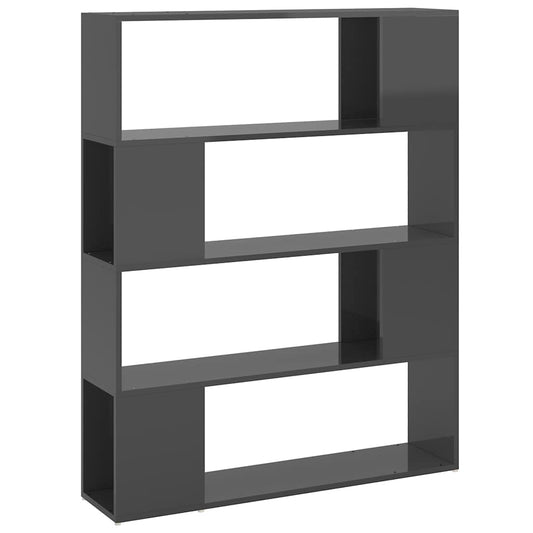Book Cabinet Room Divider | High gloss grey | Engineered wood | Medium