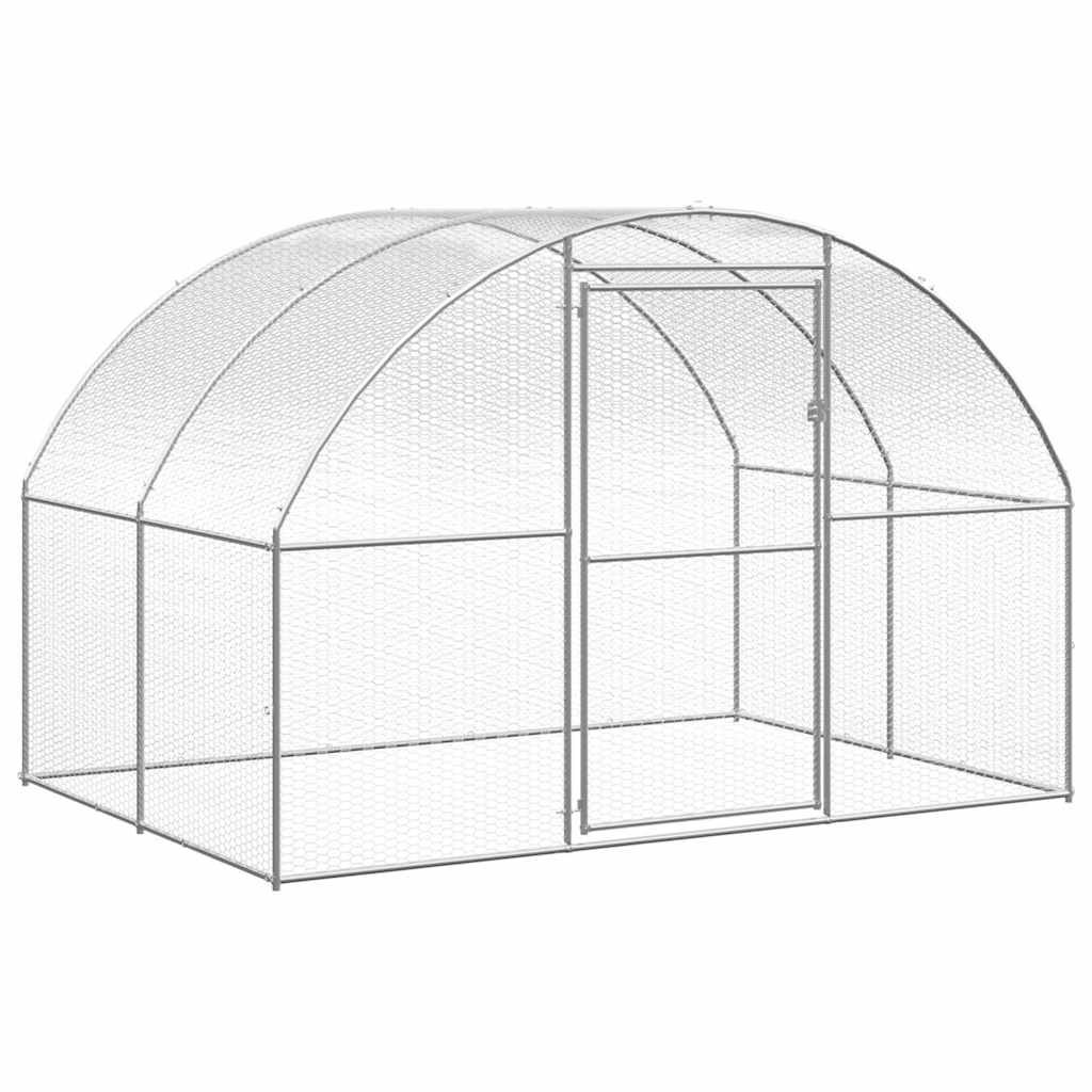 Chicken Coop Silver Galvanized Steel Large Durable Chicken Coop