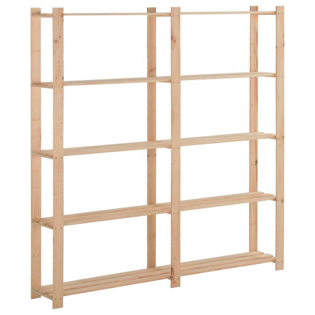 5-Tier Storage Rack 170x28.5x170 cm Solid Pinewood