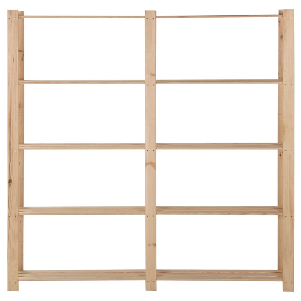 5-Tier Storage Rack 170x28.5x170 cm Solid Pinewood