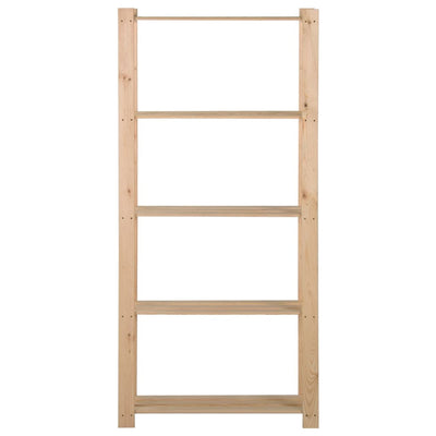 5-Tier Storage Rack 80x28.5x170 cm Solid Pinewood