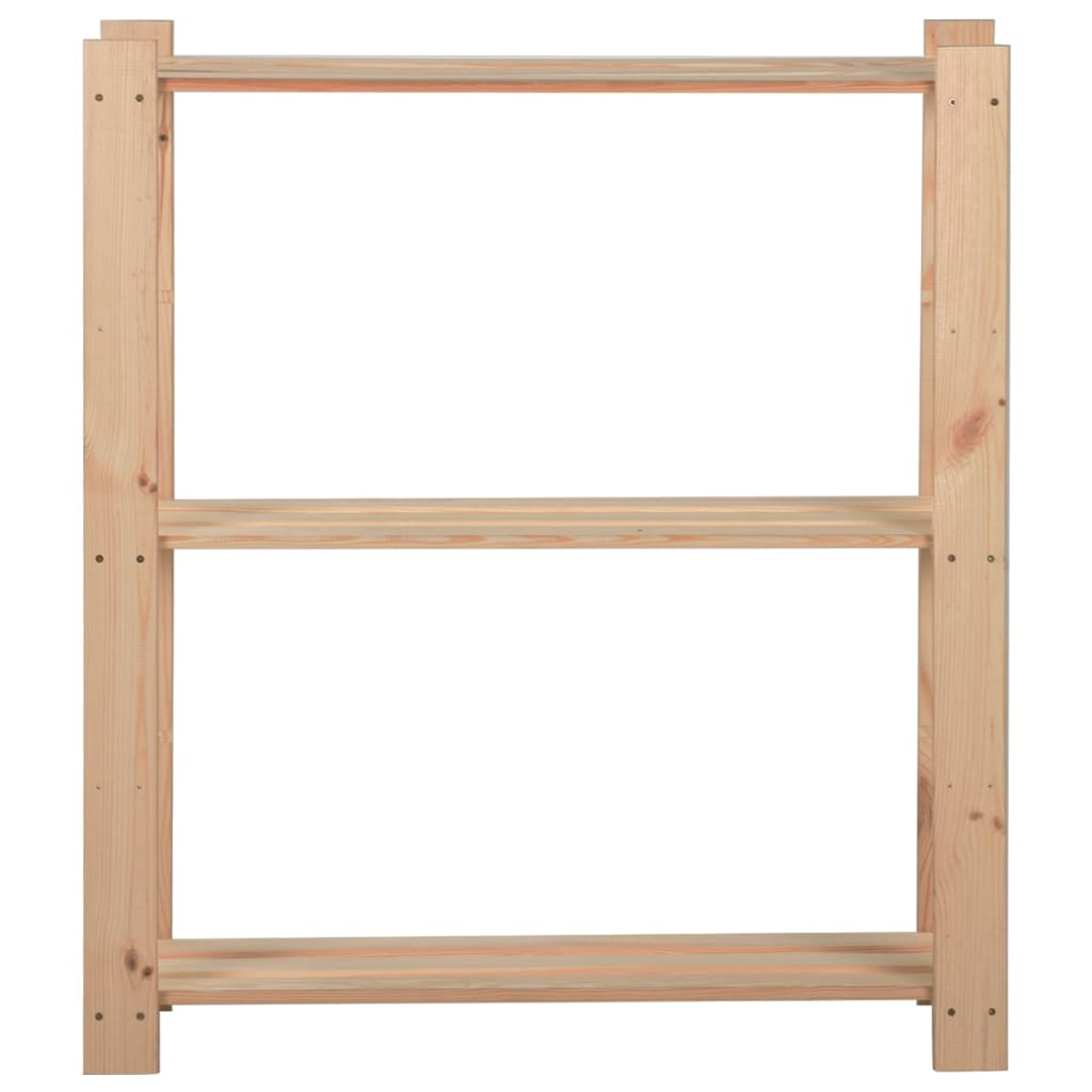 3-Tier Storage Rack 80x28.5x90 cm Solid Pinewood