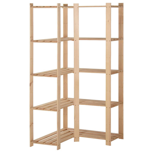 327323 vidaXL 5-Tier Storage Corner Rack 82,5x82,5x170 cm Solid Pinewood