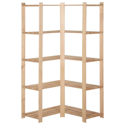 327323 vidaXL 5-Tier Storage Corner Rack 82,5x82,5x170 cm Solid Pinewood