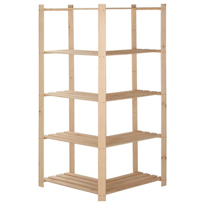 5-Tier Storage Corner Rack 82.5x82.5x170 cm Solid Pinewood