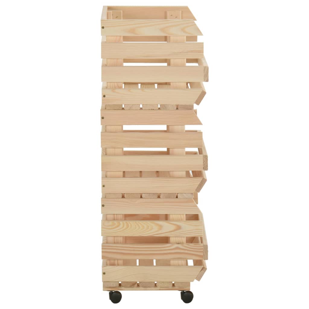 Vegetable Trolley 57x30x80 cm Solid Pinewood