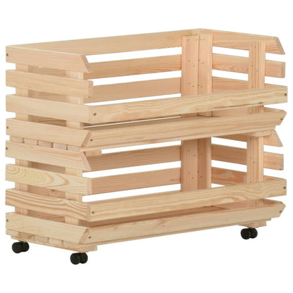 Vegetable Trolley 77x30x80 cm Solid Pinewood