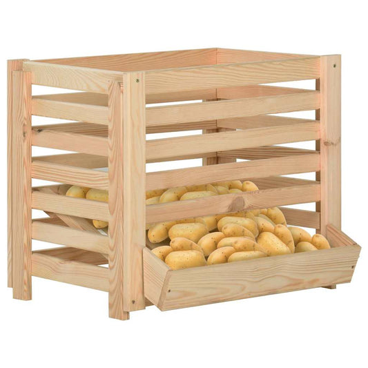 Potato Box | Natural Wood | Solid Pinewood | Medium | Stackable