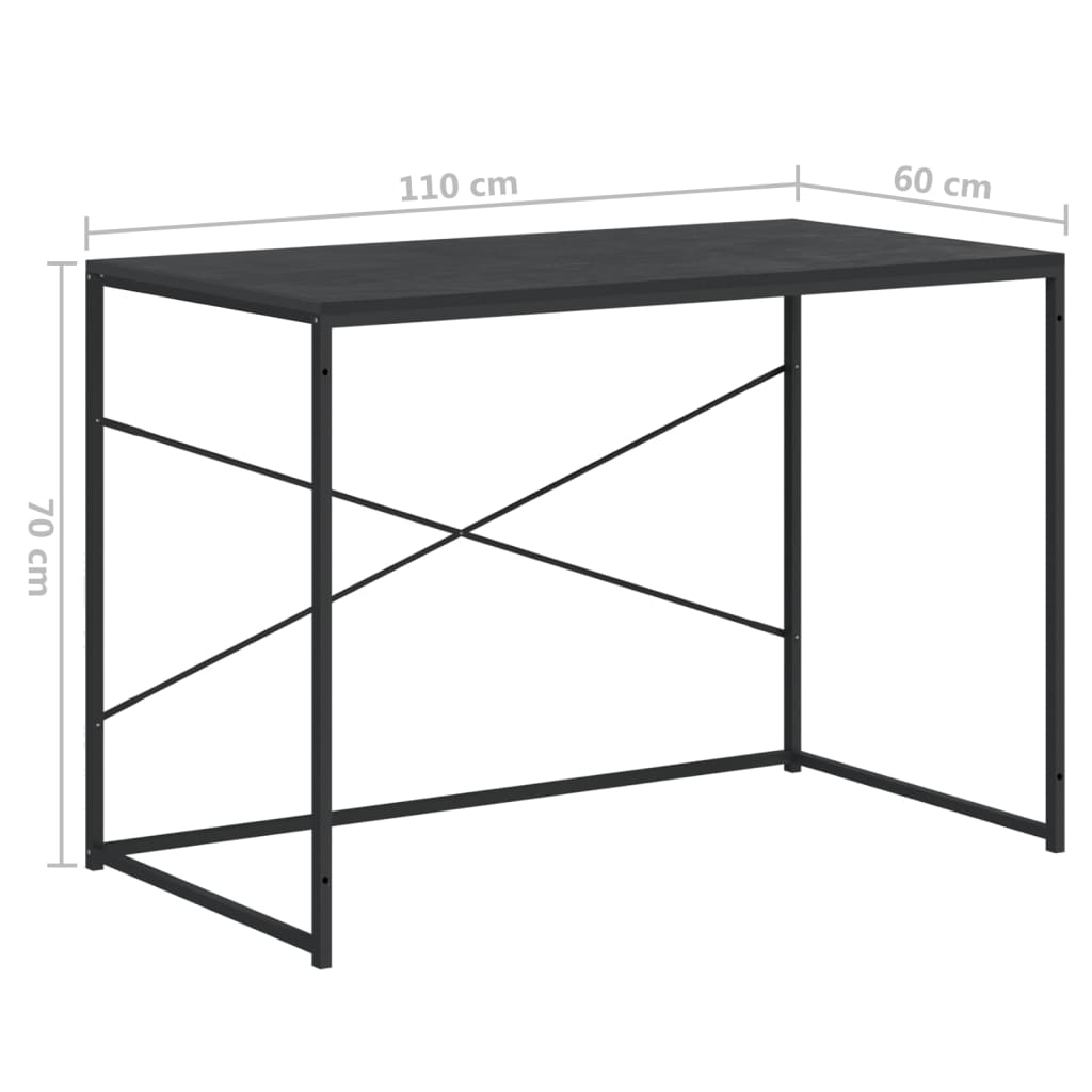Computer Desk Black 110x60x70 cm Engineered Wood