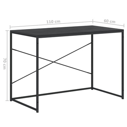 Computer Desk Black 110x60x70 cm Engineered Wood