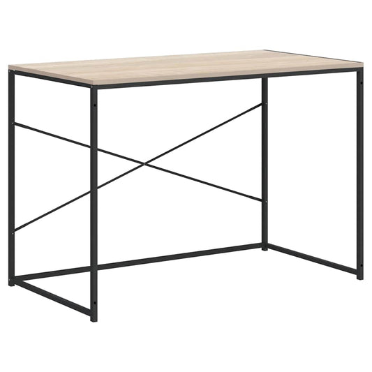Computer Desk Black and Oak 110x60x70 cm Engineered Wood