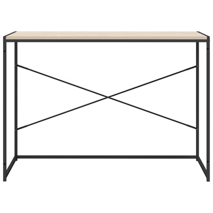 Computer Desk Black and Oak 110x60x70 cm Engineered Wood