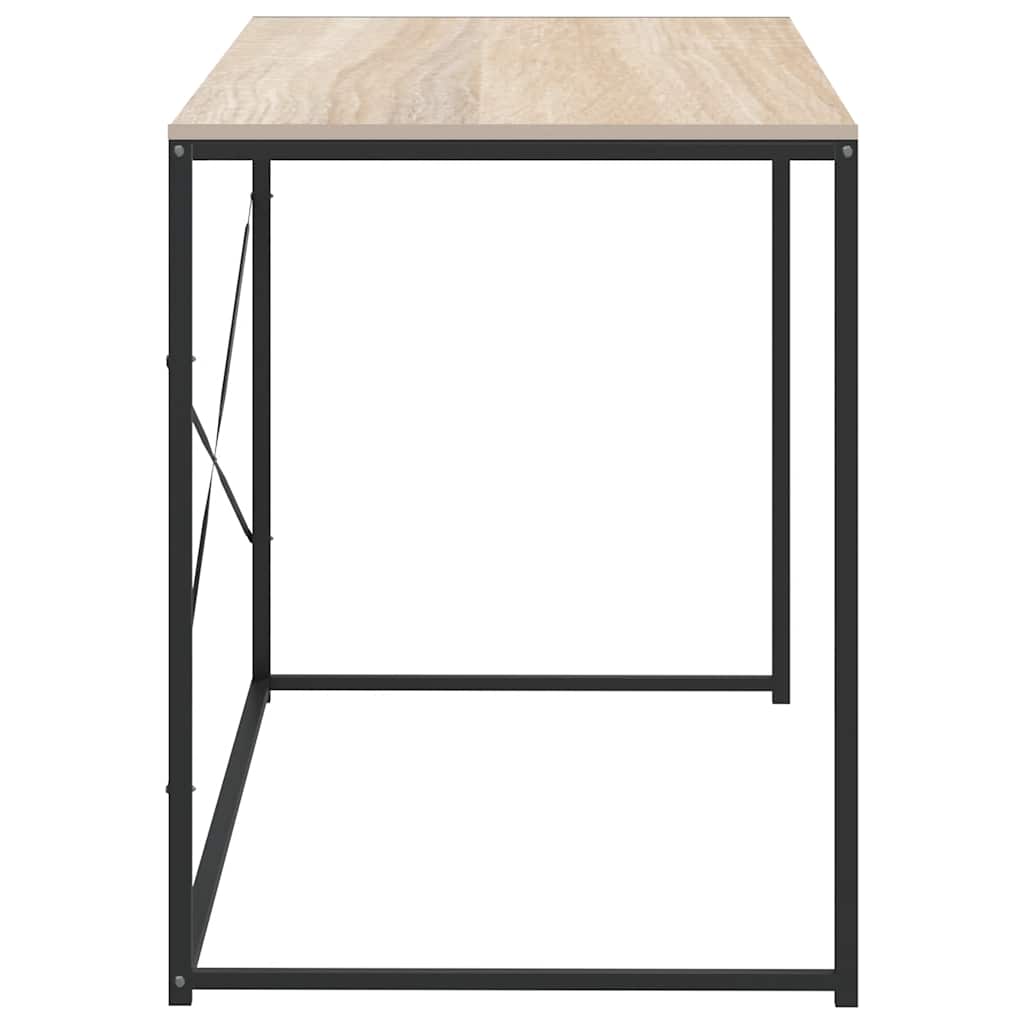 Computer Desk Black and Oak 110x60x70 cm Engineered Wood