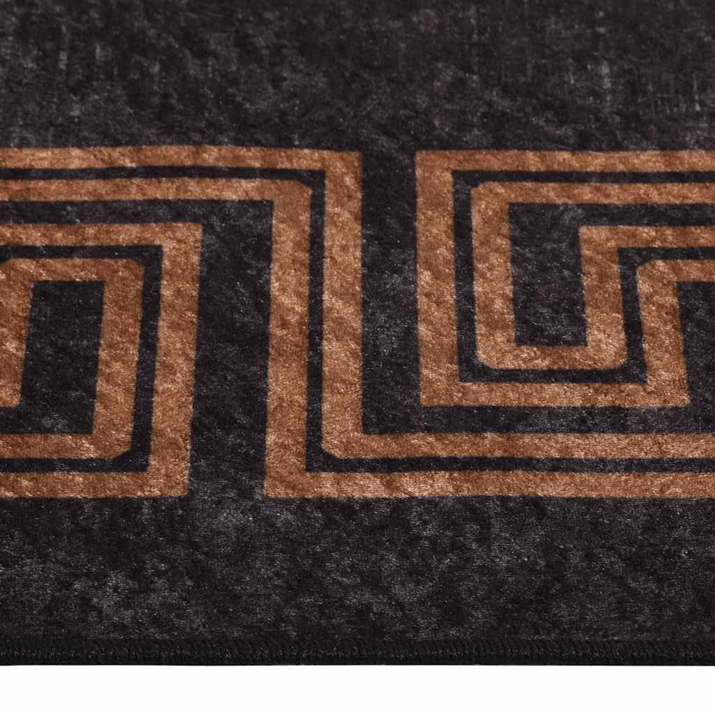 Rug Washable 80x300 cm Black and Gold