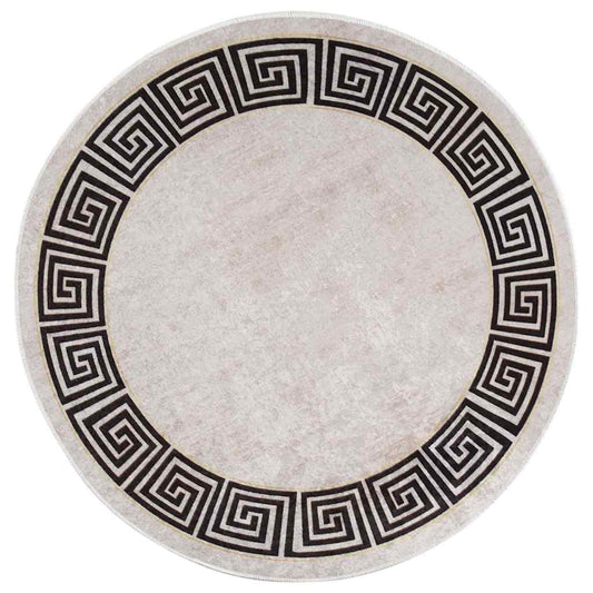 Rug | Light Beige | Polyester | Diameter 120 cm | Area Rug | Circular