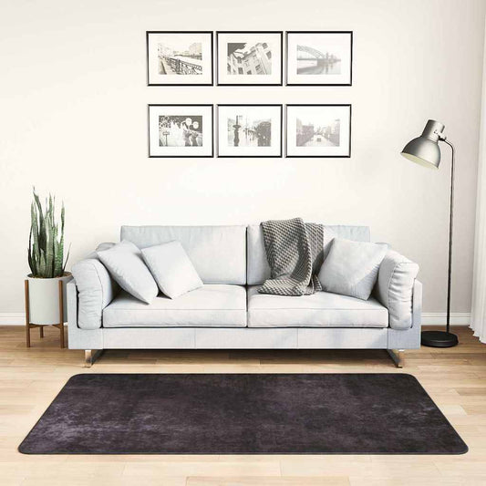 Rug | Anthracite | Velvet, PVC | 80x150 cm | Non-slip | Rug | Rectangular