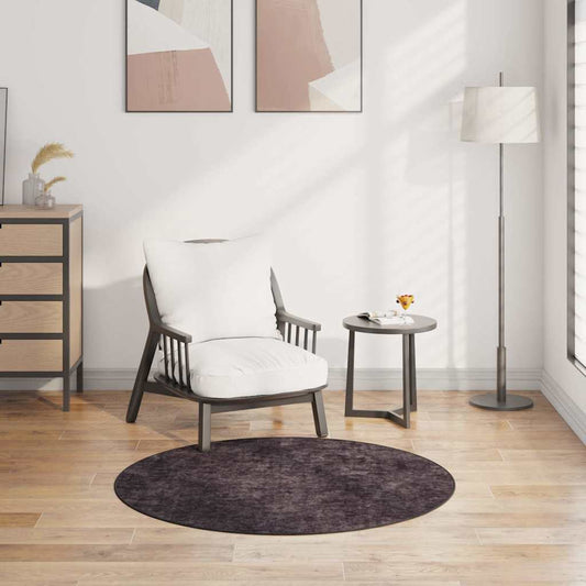 Rug | Anthracite | Polyester with PVC backing | 120 cm diameter | Rug