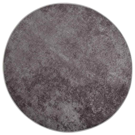 Rug | Grey | 100% Polyester | φ120 cm | Decorative Inlays | Rug | Round