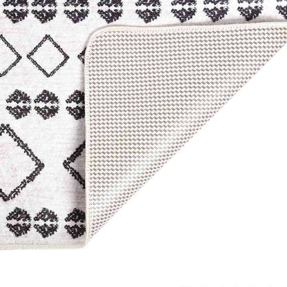 Rug Washable 80x150 cm Black and White