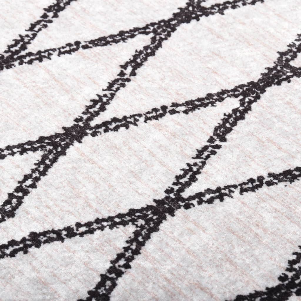 Rug Washable 80x300 cm Black and White
