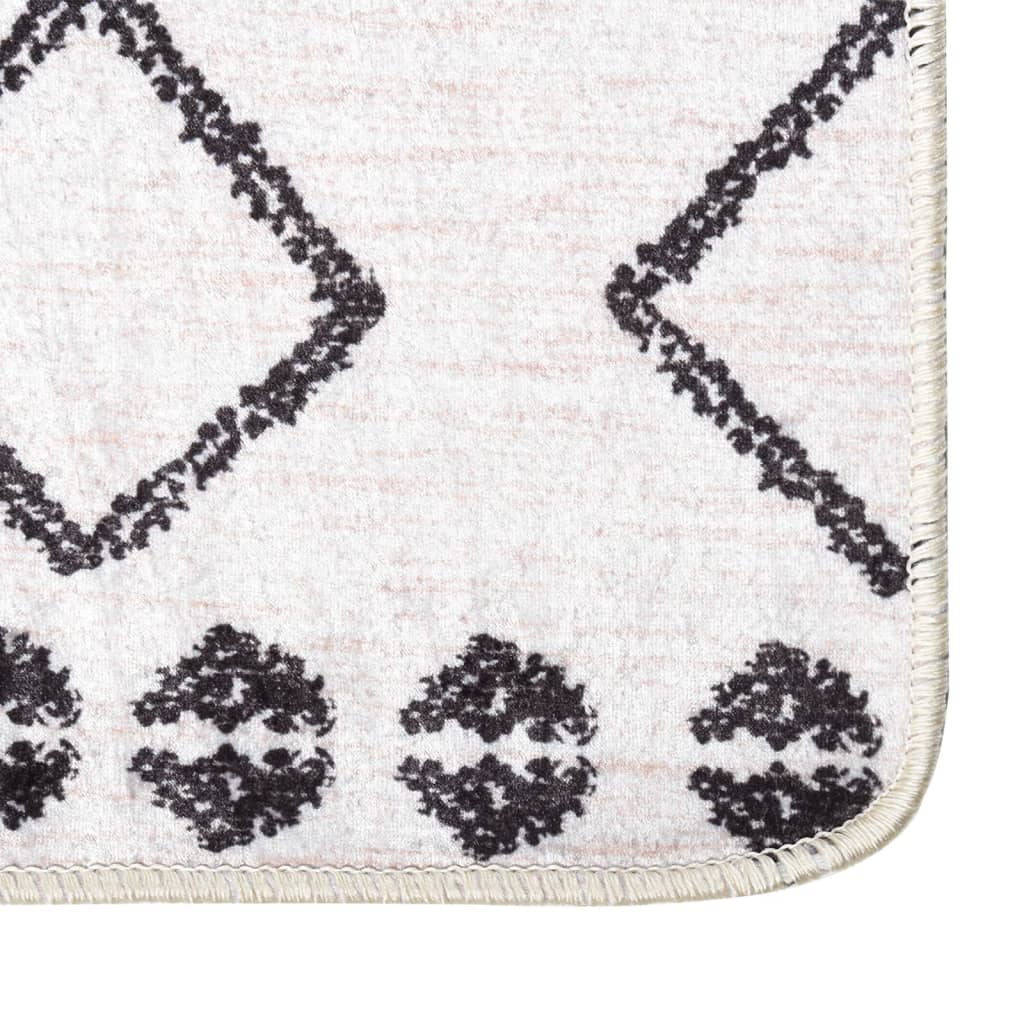 Rug Washable 80x300 cm Black and White