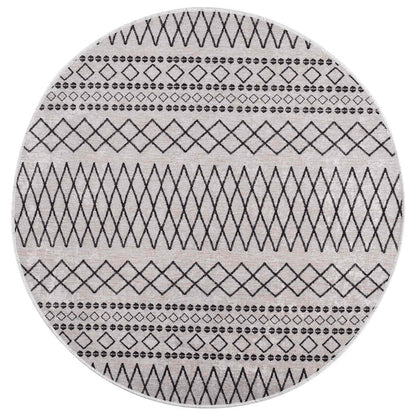 Rug Washable φ120 cm Black and White