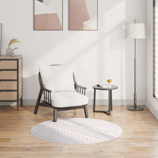 Rug | Black and white | 100% Polyester with PVC backing | 120 cm diameter
