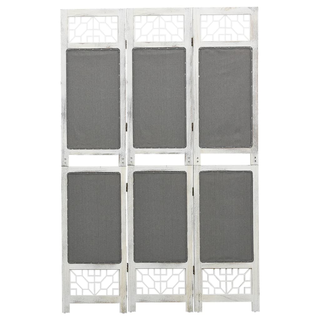 3-Panel Room Divider Grey 105x165 cm Fabric