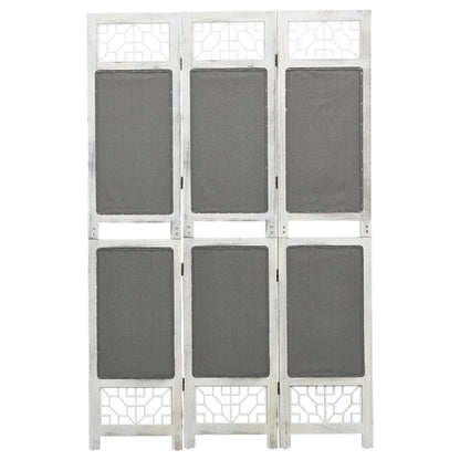 3-Panel Room Divider Grey 105x165 cm Fabric