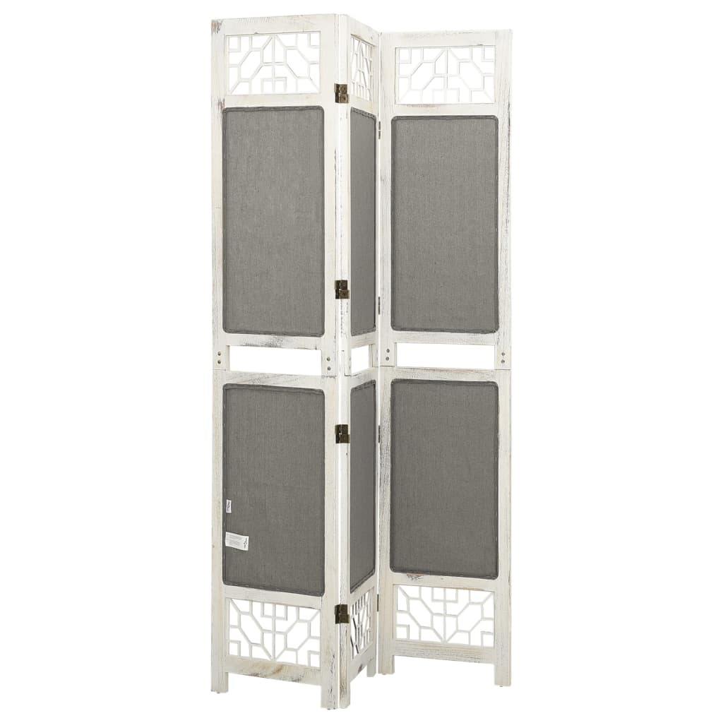 3-Panel Room Divider Grey 105x165 cm Fabric