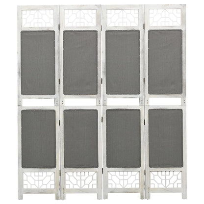 4-Panel Room Divider Grey 140x165 cm Fabric