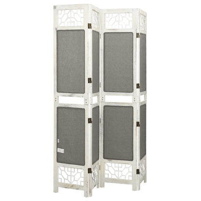 4-Panel Room Divider Grey 140x165 cm Fabric